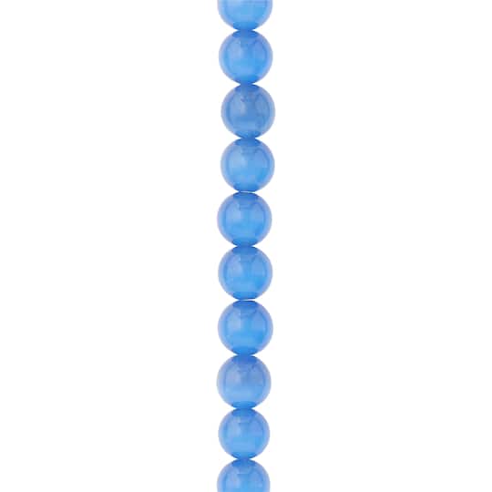 12 Pack: Light Sapphire Cat's Eye Glass Round Beads, 10mm by Bead Landing™